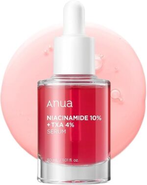Sérum Anua Niacinamide 10%+TXA 4%, Céramide, Acide Hyaluronique, Vitamine B12, couleur naturelle, pour peaux sensibles, Sans Parfum (30 ml / 1,01 fl.oz.)