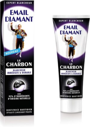 Email Diamant - Le Charbon Dentifrice - Blancheur immédiate & durable - Utilisation quotidienne - 75 m