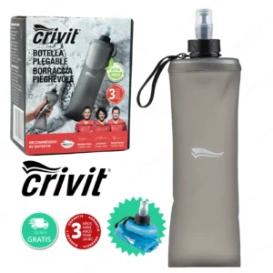 CRIVIT Gourde pliable en silicone 0,5 L Grise