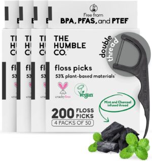 Fils Interdentaires The Humble Co 50 pieces au Charbon-Menthe