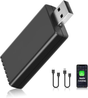 Adaptateur sans fil Podofo pour Apple CarPlay : convertit CarPlay filaire d'origine en CarPlay sans fil. Clé USB Apple CarPlay Plug & Play pour autoradio.