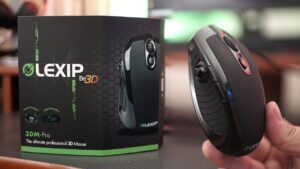 Lexip Be3D Pro Souris 6 degrés de liberté et joystick analogique un capteur laser 3200 dpi 7 boutons programmables, 6 patins en céramique